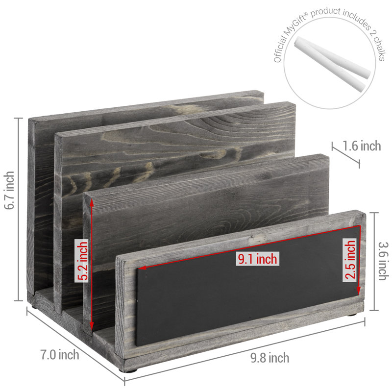 Solid + Manufactured Wood File Organizer