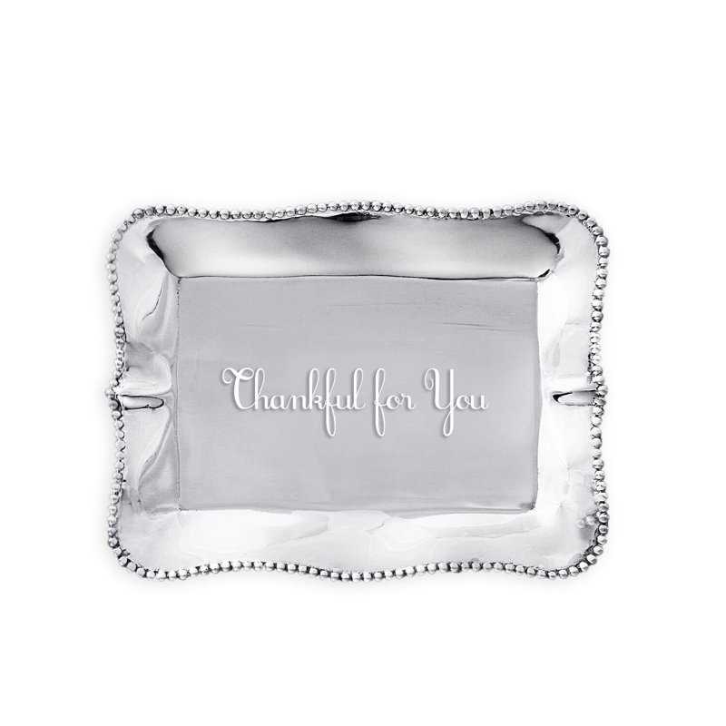 Denisse Engraved Aluminum Rectangular Decorative Tray