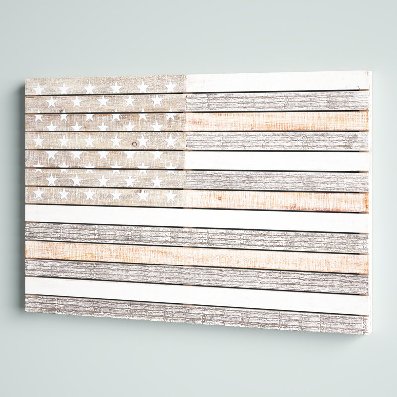 Décoration murale en bois faite à la main avec drapeau américain