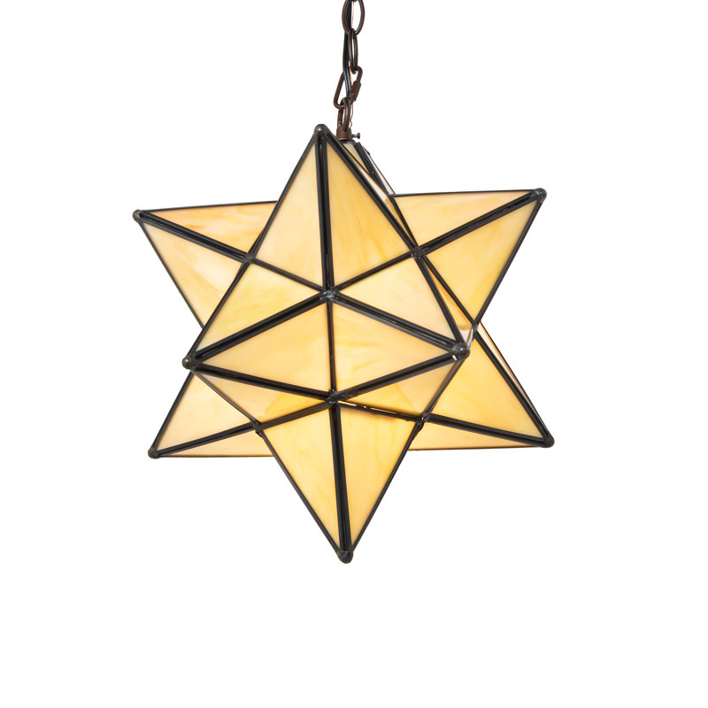 12" Wide Moravian Star Pendant, Beige, 17" H x 14" W x 14" D