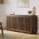 Armoire de rangement moderne à deux portes cannelées de 60 po Albemarie