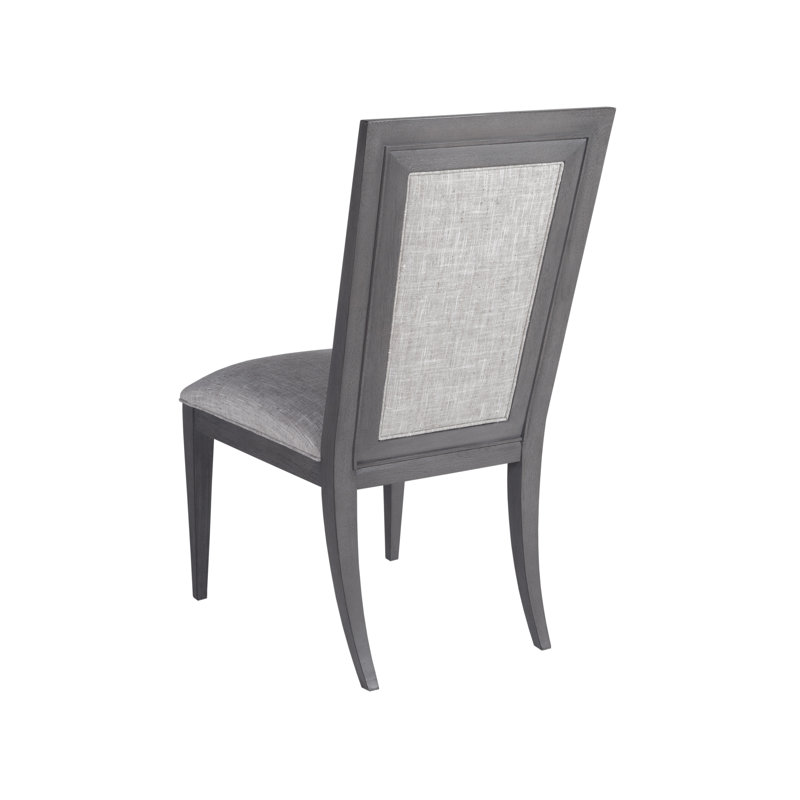 Transitional Linen Upholstered Side Chair in Medium Gray
