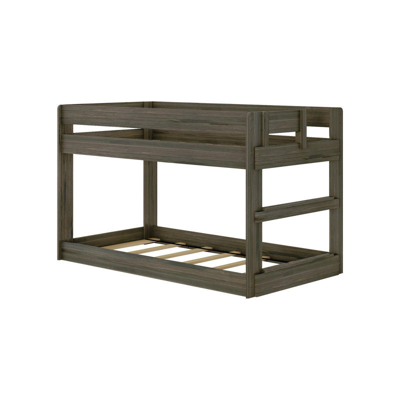 Decimus Bunk Bed with Built-In Ladder, Barnwood Brown