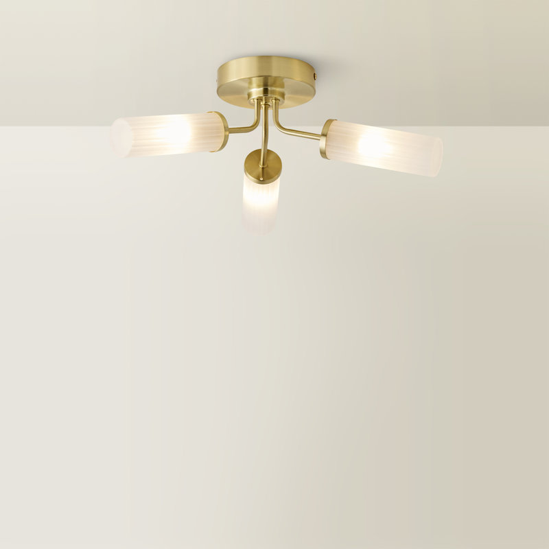 Adbeel Glass Flush Mount, No, Gold