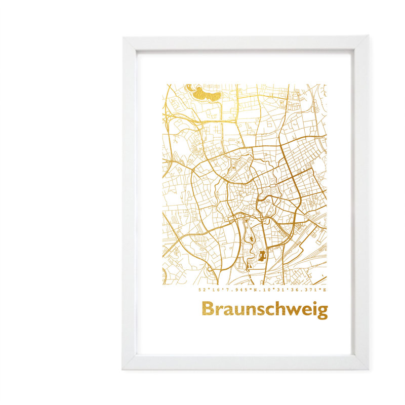 Brunswick Map - Single Picture Frame Print, 42.5cm H x 32.5cm W x 3.5cm D