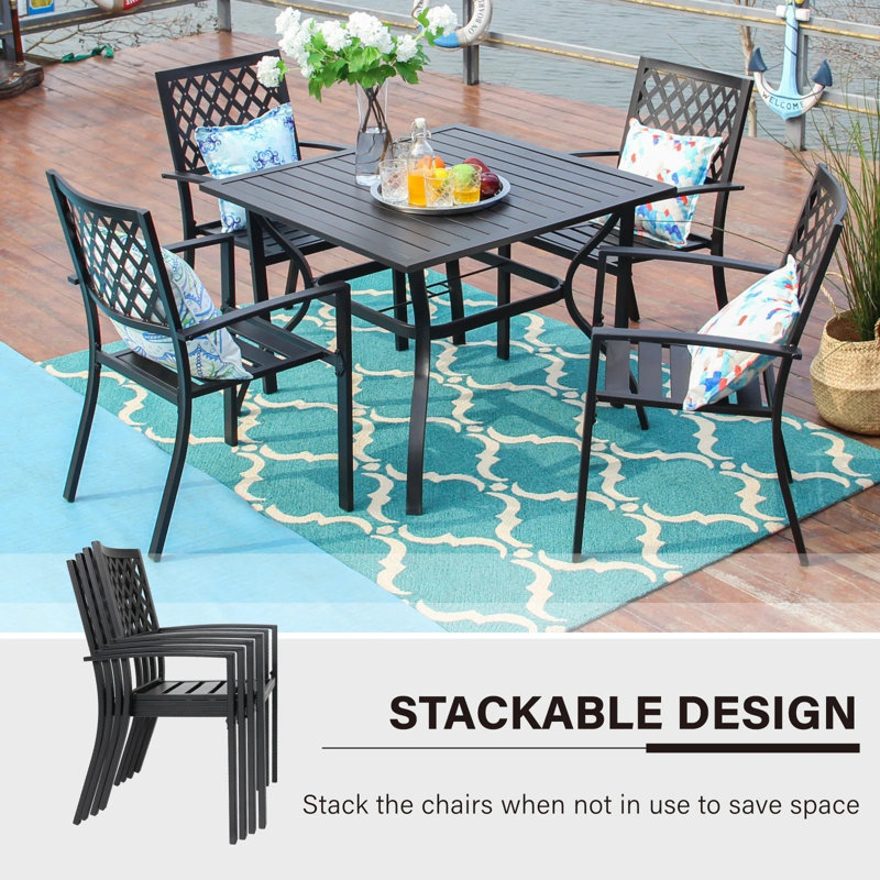 4 - Person Patio Dining Set with Square Table