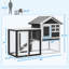 Cage grise 48 "avec toit en asphalte - Maison en bois pour lapins de jeu imperméables