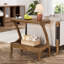 Table de bout à 2 niveaux en bois massif, table d'appoint pour canapé-769614553