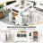  47'' Long Counter Height Table Bar Table Faux Marble Pub Table W/ Cabinet