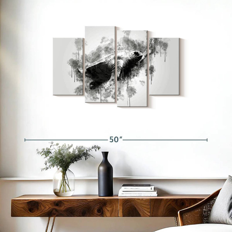 Tortue de mer Brampt - noir et blanc
