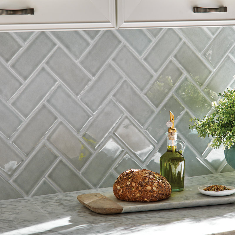 Subway 3 in. x 6 in. Glossy Ceramic Wall Tile, Mistfall