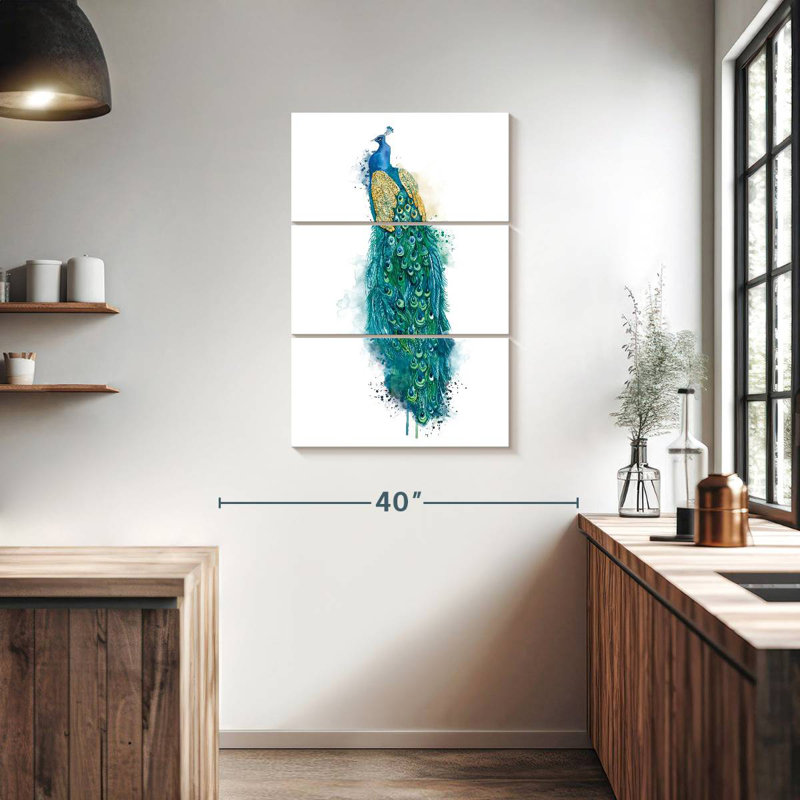Brampt Blue Peacock Splatter, 38" H x 24" W