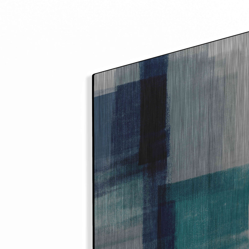 «Blue Abstract V» par Linda Woods, H 16 po x l 12 po