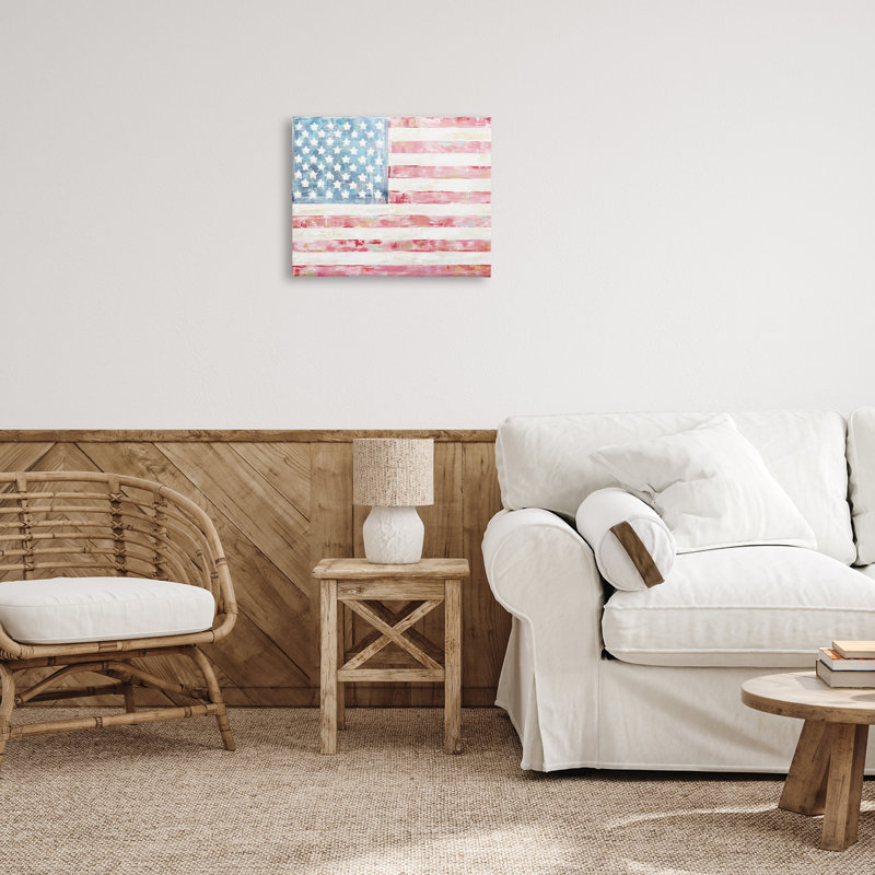«Patriotic Brushed Flag», art mural par Jenny Westenhofer, H 16 po x l 20 po