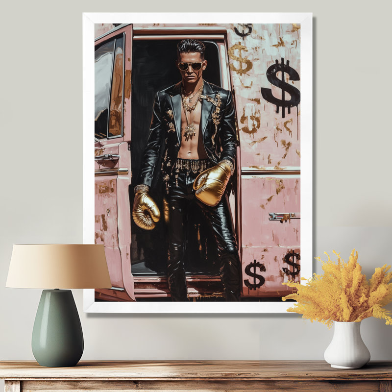 Boxer mâle, art mural «Boss Man», Sans cadre, métal, H 32 po x l 16 po