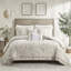 Housse de couette 100% coton taupe avec broderie en chenille élégante-124917642