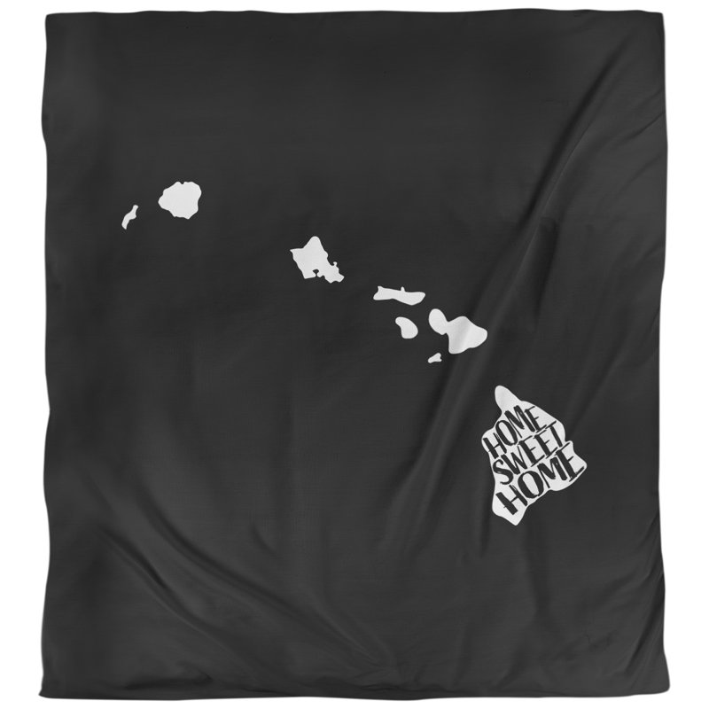 Housse de couette à la maison en hawaii doux, Housse de couette pour très grand lit, Noir, Microfibre