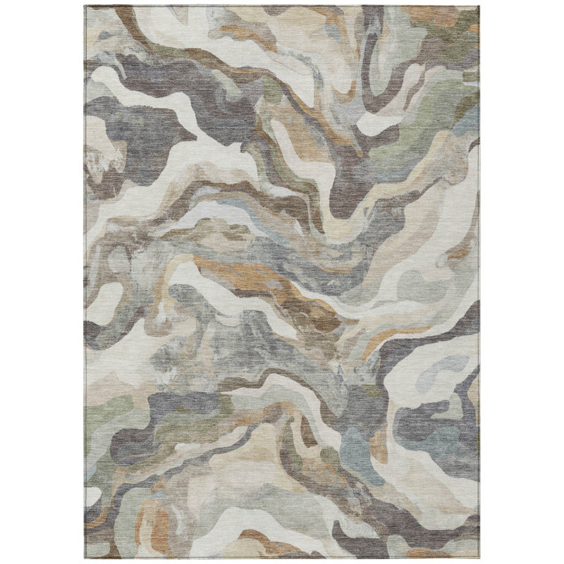 Machine Washable Indoor/Outdoor Colman ACN2162 Modern Rug, Rectangle 5' x 7'6"