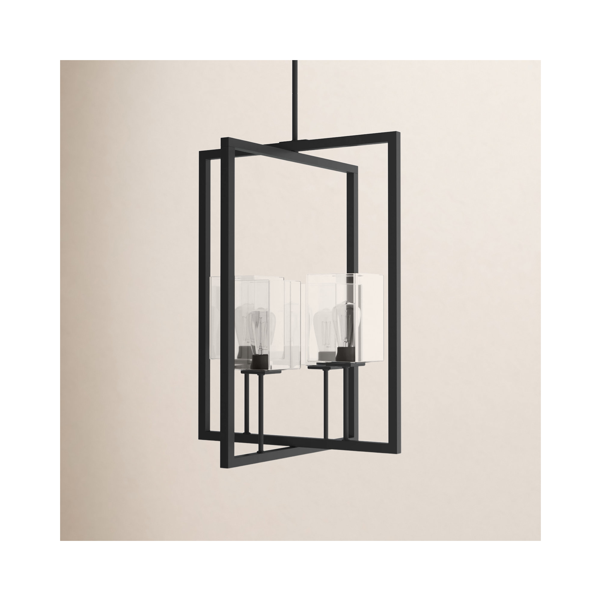 Aya 4 Light Glass Dimmable Pendant, 27.25" H x 21" W x 21" D