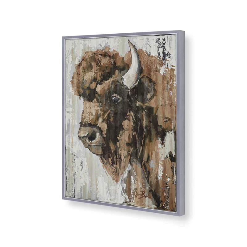 «Big Boone» par Sara Baker, reproduction d'art, L 24 po x H 32 po, Argent, Impression encadrée