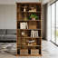 Armoire de rangement, présentoirs de style campagnard, bibliothèque spacieuse