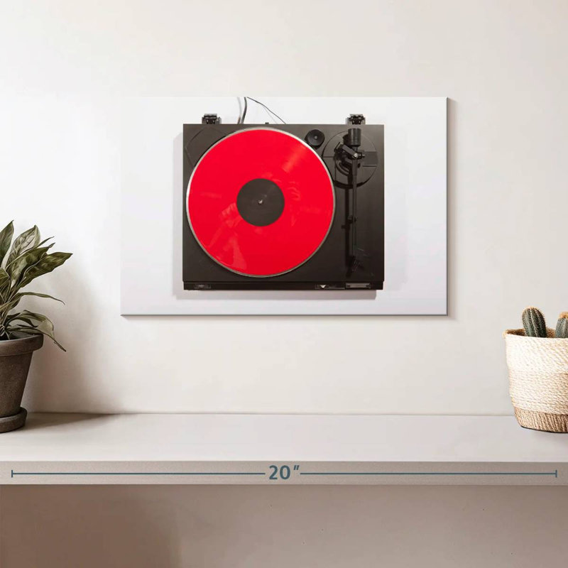 Tourne-disque rouge vif Abarca, H 8 po x l 12 po