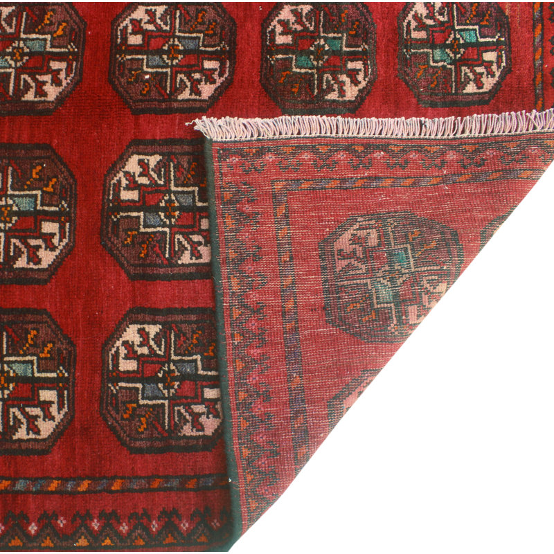 One-of-a-Kind 3'11" X 7'11" 1980s Runner Wool Area Rug in