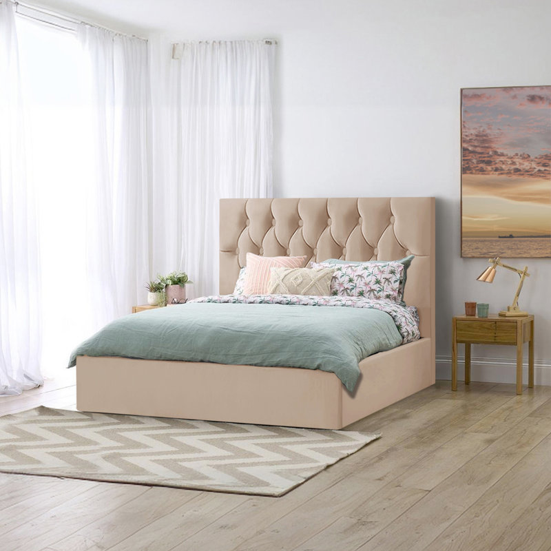 Azaliya Upholstered Bed, Beige, Super King (6')