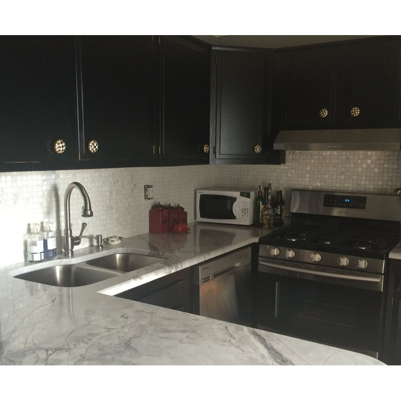 Arctic 1" x 1" White Seashell Mosaic Tile Matte Waterproof Mesh Backed Ideal Backsplashes 1 sq ft