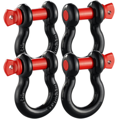1/2" D-Ring Shackle, 4 Pack Alloy Steel Shackles