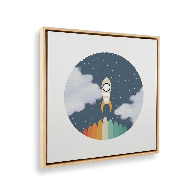«Space Rocket Print», impression sur toile Galaxy Outer Space par Art Like Wow, H 30 po x l 30 po, Érable