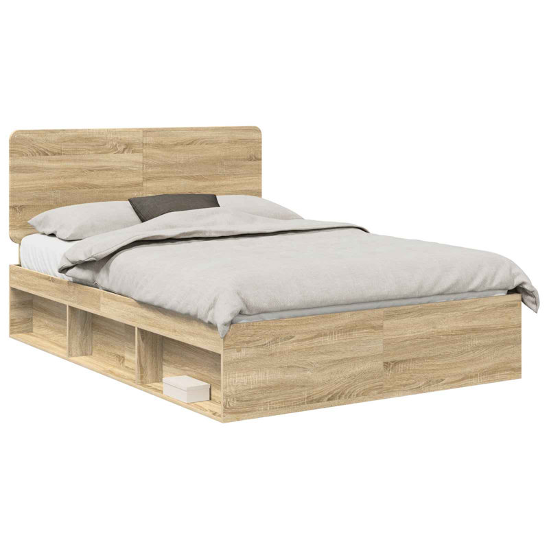 Solid Wood Bed, Sonoma Oak, Kingsize (5')