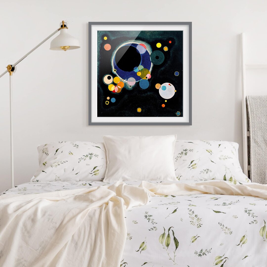 Gerahmtes Papierbild Skizze Kreise von Wassily Kandinsky