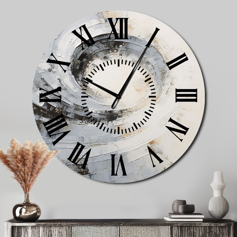 Horloge murale blanche et grise, Surdimensionné