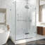 Cabine de douche à charnière sans cadre avec verre transparent 3/8 et base Monteray l 48 po x P 32 po x H 79 po-81647641-81647644