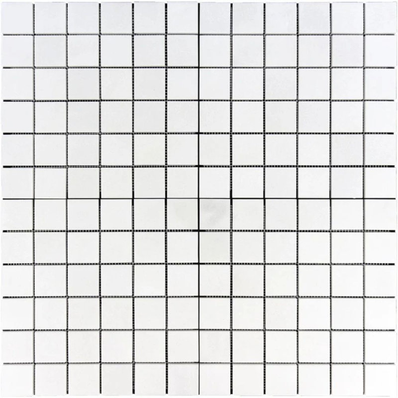 2" x 2" Marble Grid Mosaic Wall & Floor Tile, Honed White