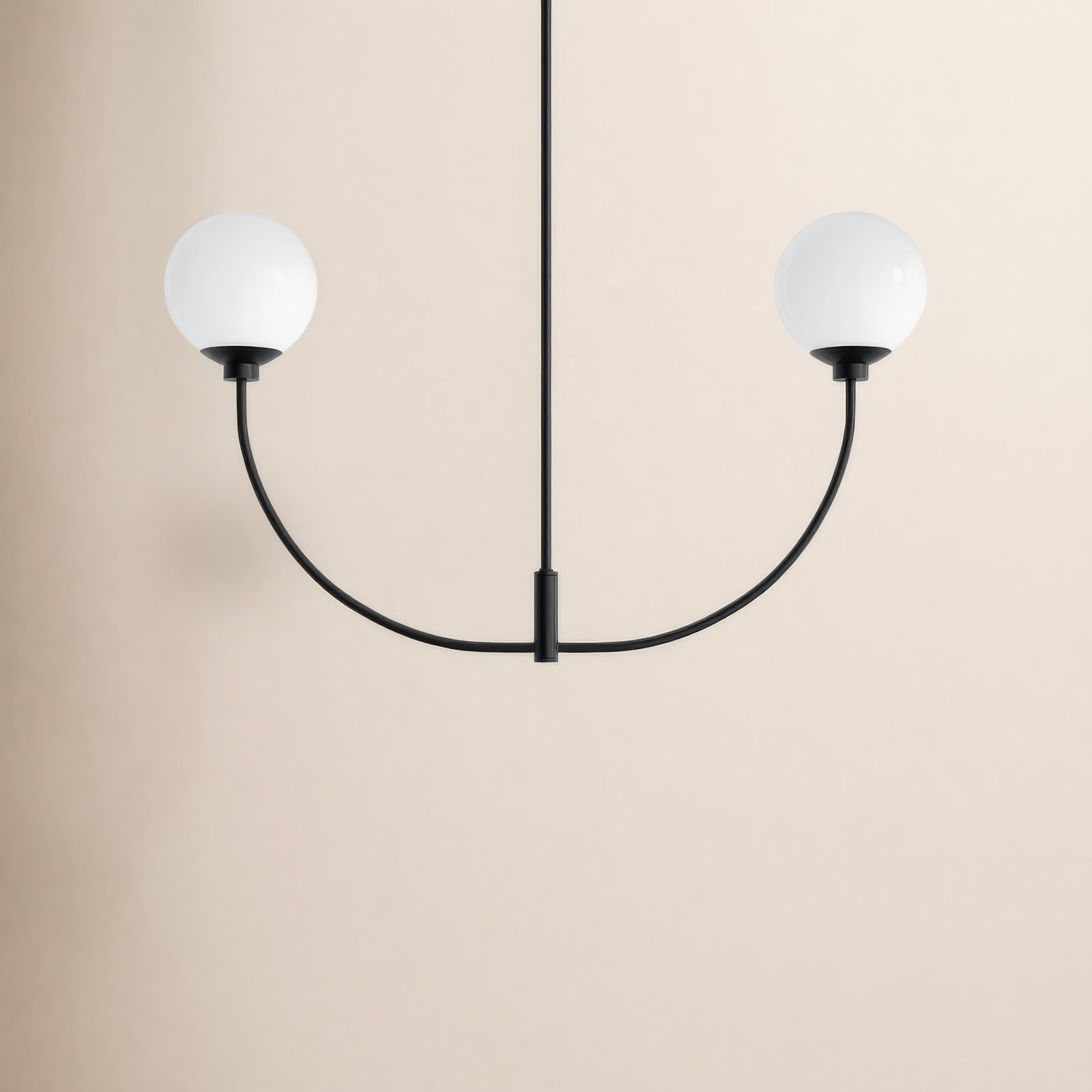 Kyle 2 - Light Metal Chandelier, 21" H x 36" W x 7" D, Black