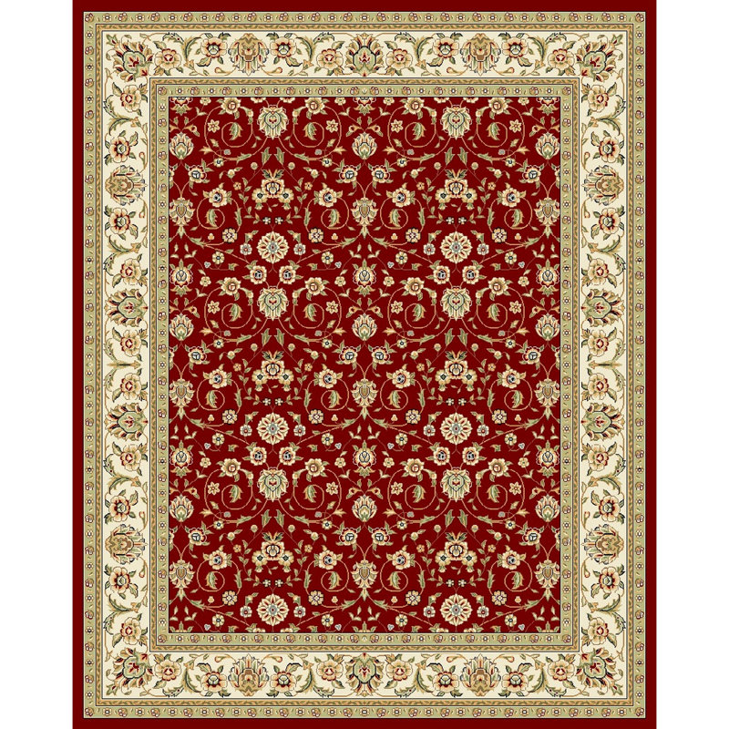 Klose Oriental Red/Ivory Area Rug, Rectangle 6' x 9'