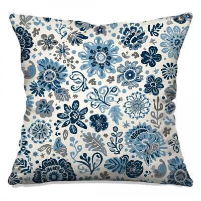 Coussins décoratifs bleus et bleus à motif floral