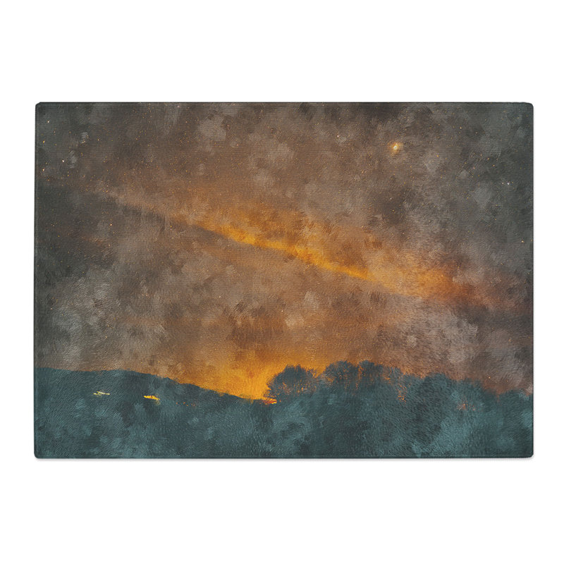 Tempered Glass Orange Sky Chopping Board, 20 cm x 28.5 cm
