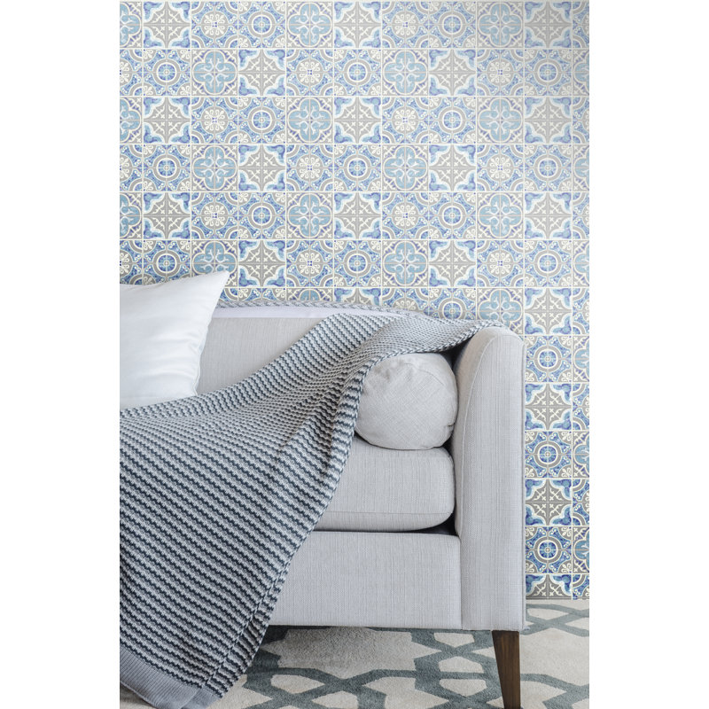Iyanna Mosaic 10m x 53cm Wallpaper Roll, Blue