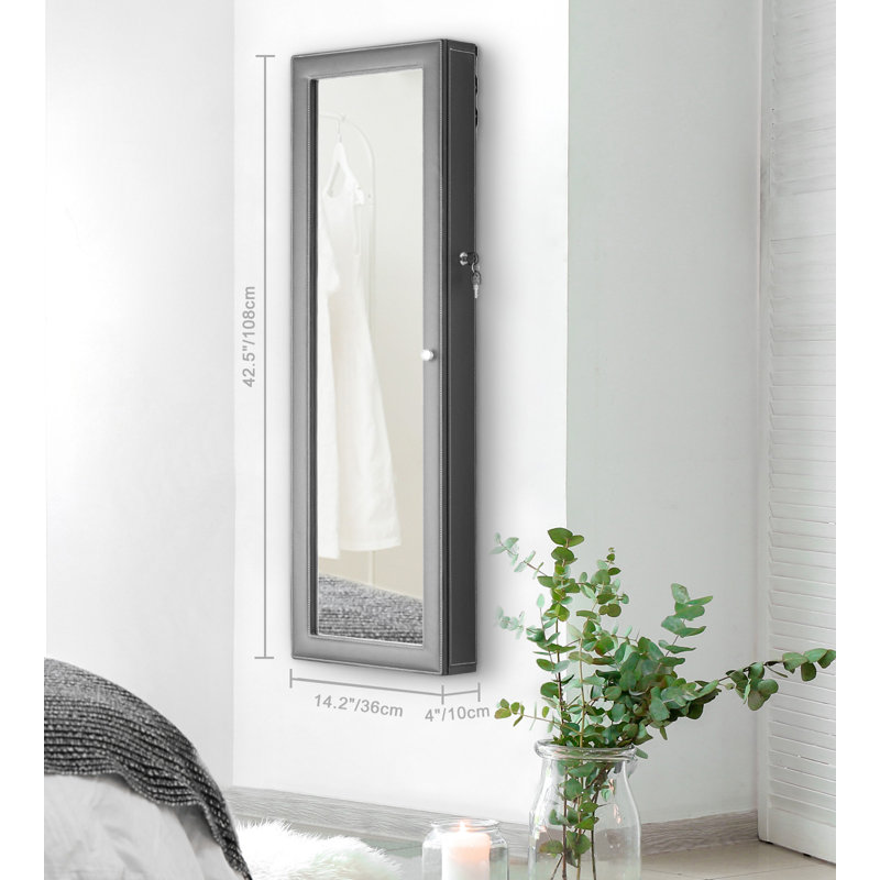 Armoire à bijoux murale avec miroir Grimmage, Noir