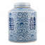 Porcelain Tea Jar with Floral Lattice Pattern