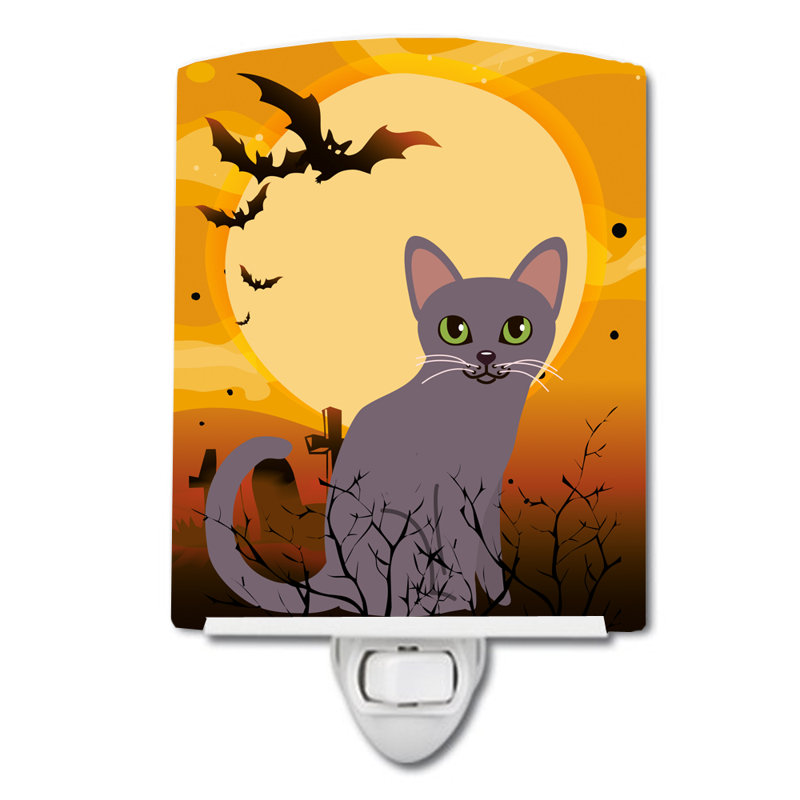 Halloween Korat Cat Ceramic Night Light