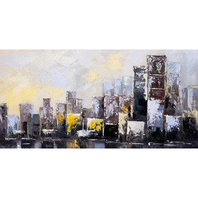 Abstract city in the morning - 15.75"x31.50" Desk mat