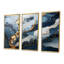 Décoration murale en marbre bleu et doré «River II»-103156076-103156080