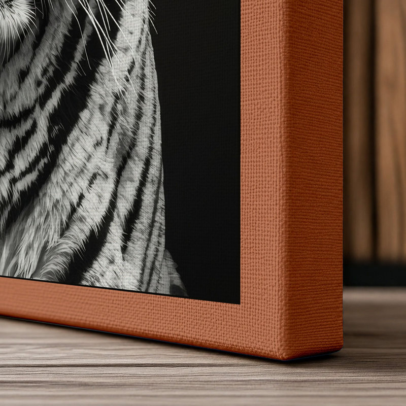 Tiger's Gaze Modern - Wrapped Canvas, 24x16 - 61.0 x 40.6 cm, Terracotta Border