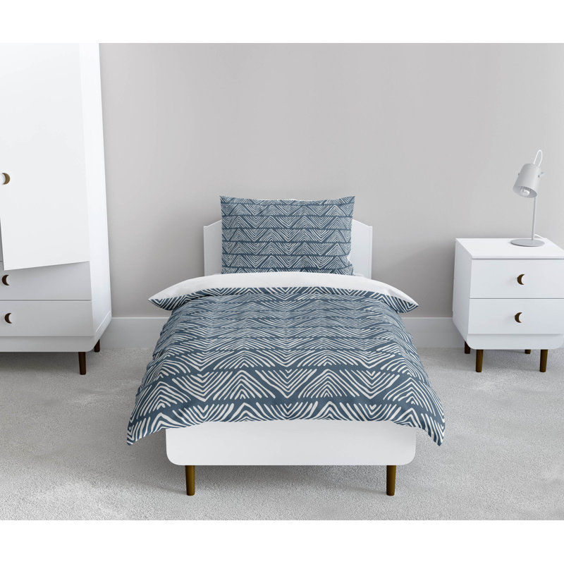 Ensemble d'édredon léger à chevrons, Bleu