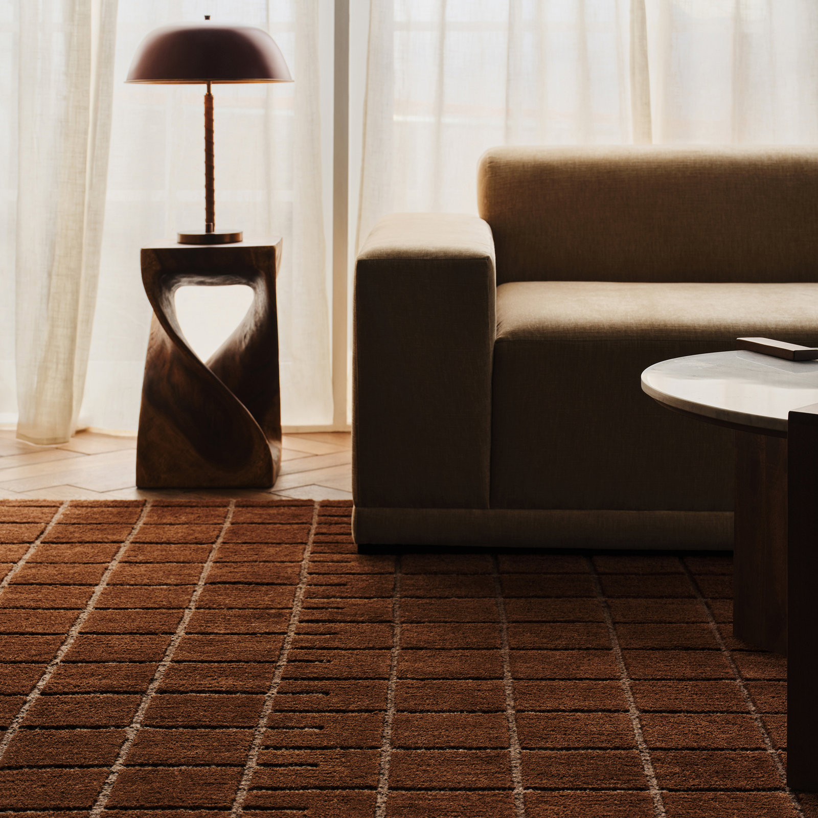 Modern Hand-Tufted Geometric Rug, Rectangle 8'6" x 11'6"