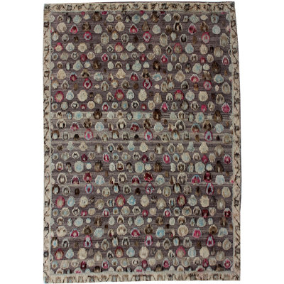 Rectangle 175 cm x 236 cm Geometric Hand Knotted Area Rug